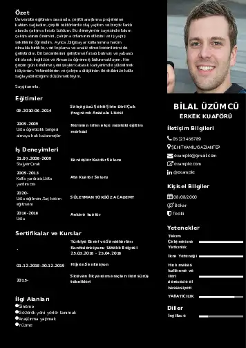 Kuaför Cv Örnekleri cv indir